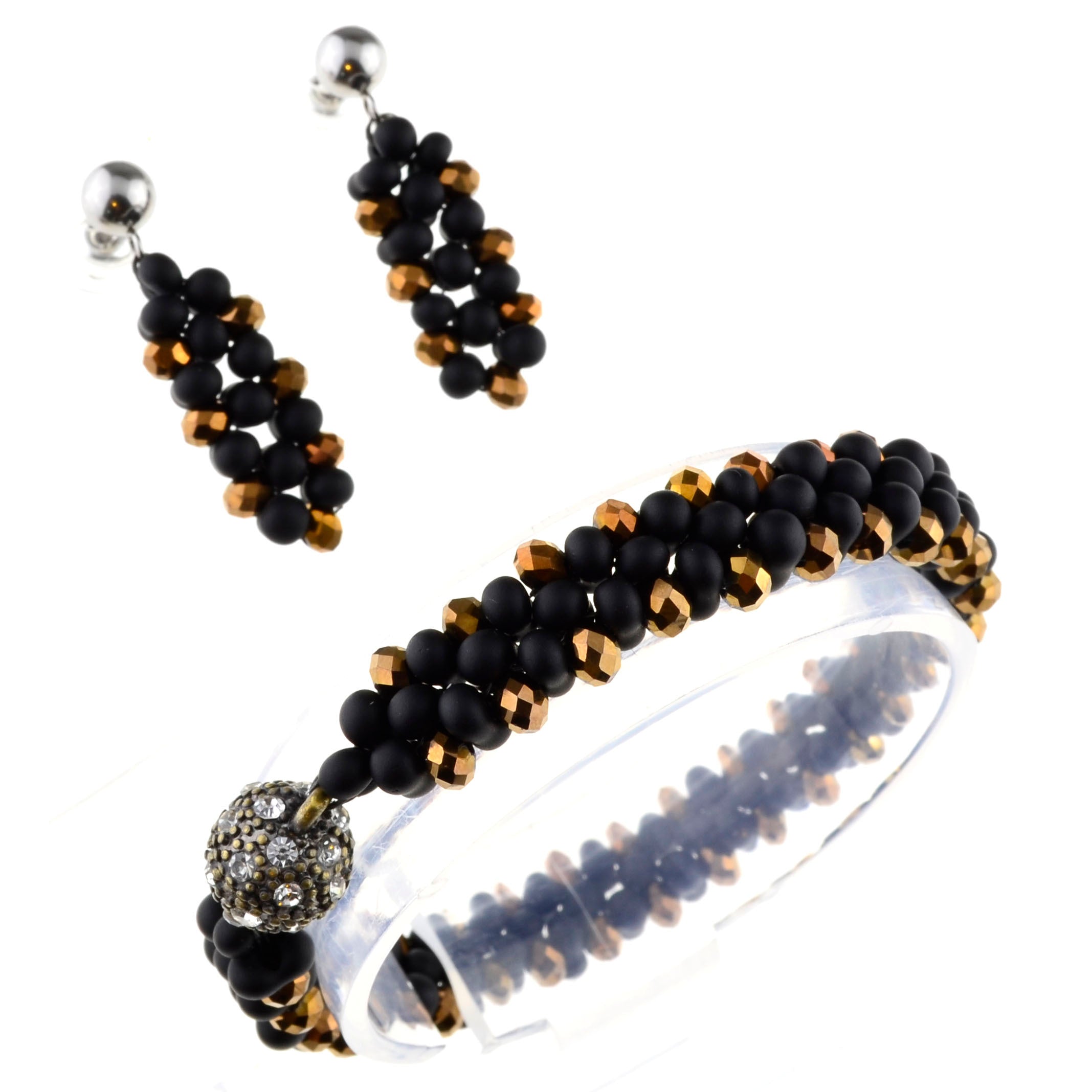 Set fai da te 40. Bracciale di perle e orecchini fai da te Kit con perle + istruzioni + accessori