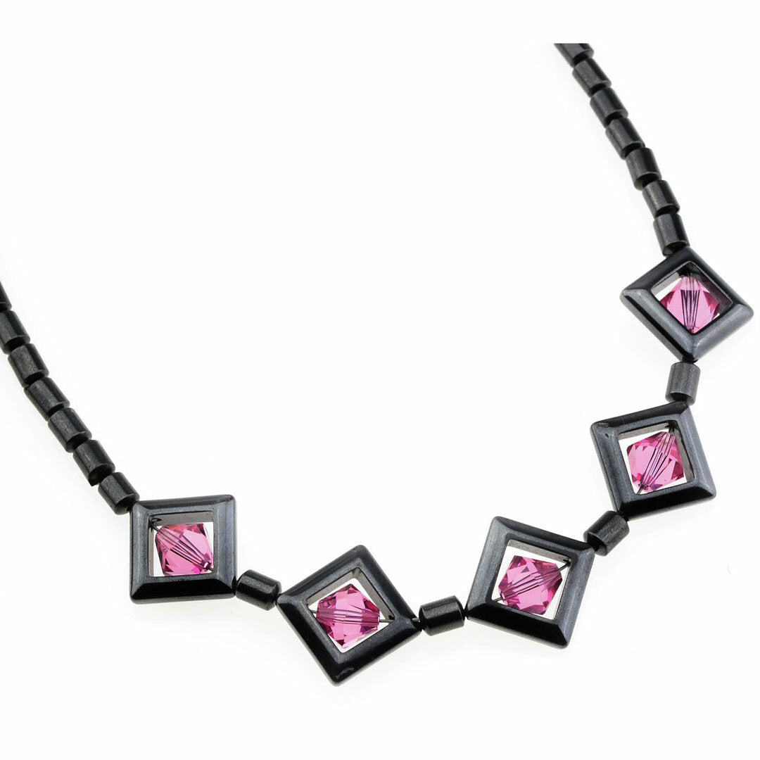 DIY-Set 330. Halskette mit Hämatit / DIY Kit mit Perlen + Anleitung + Zubehör /rose