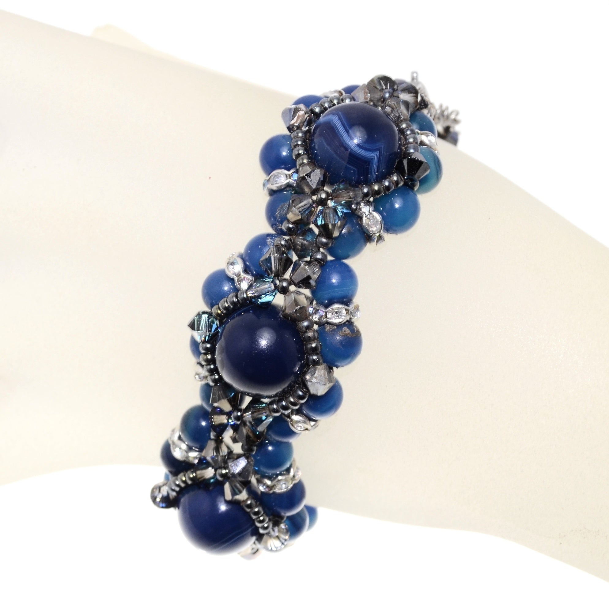 DIY-Set 504. Bastelidee / Schmuck selber machen / mit Steinen / Achat blau