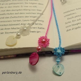 DIY-Set 553. Schmuck selber machen / 3 x Lesezeichen mit Perlmutt / Bastelset