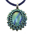 DIY-Set 753. Schmuck selber machen / Designerschmuck zum Selbermachen / Dichroik  blau-grün
