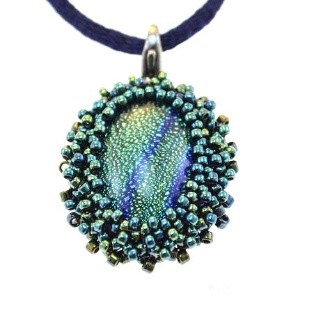 DIY-Set 753. Schmuck selber machen / Designerschmuck zum Selbermachen / Dichroik  blau-grün