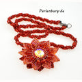 DIY-503. Kit mit Perlen, Anleitung und Zubehör / Schmuck selber machen / Anhänger in rot