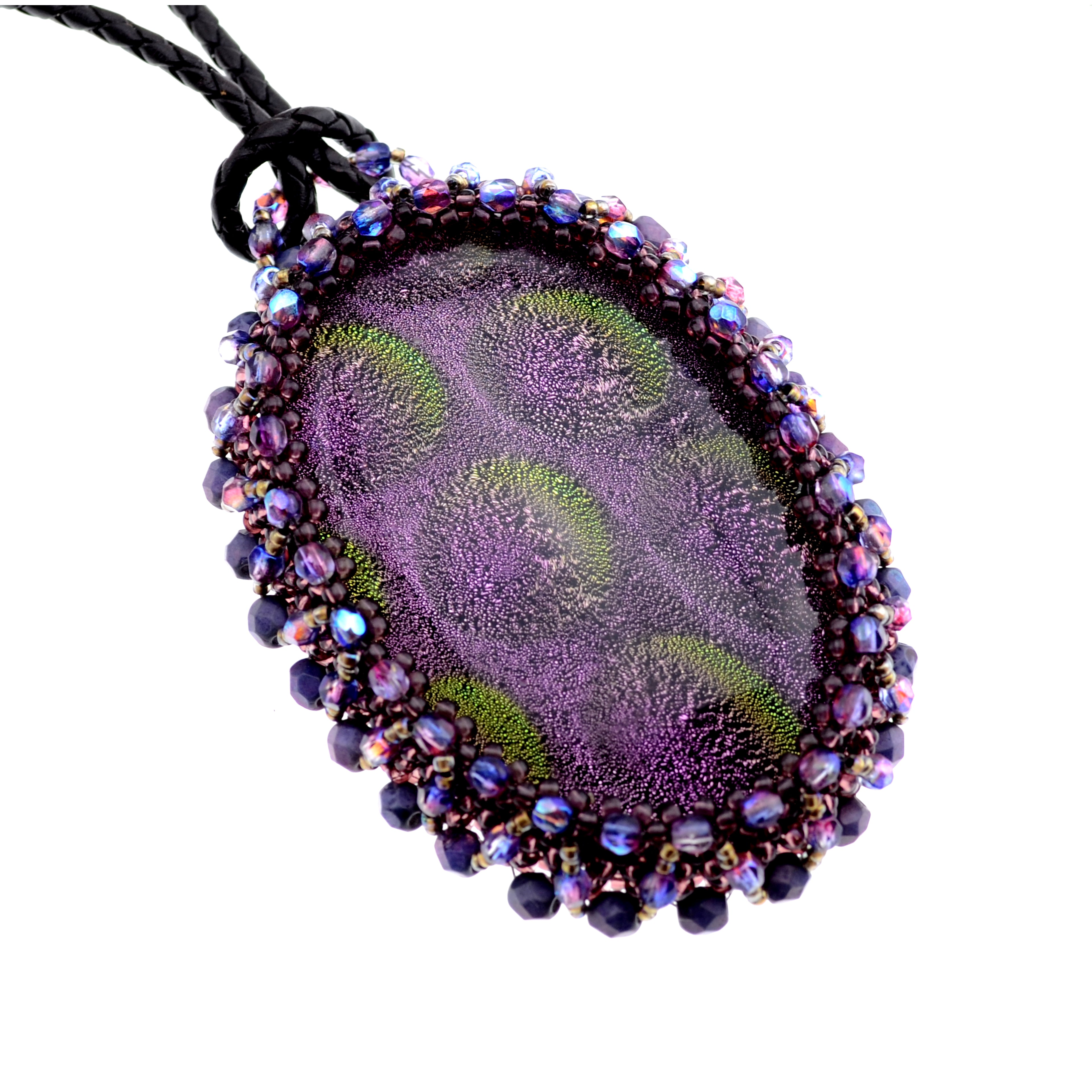 DIY-Set 27. Kit mit Perlen, Anleitung und Zubehör / Schmuck selber machen / Anhänger Dihroic