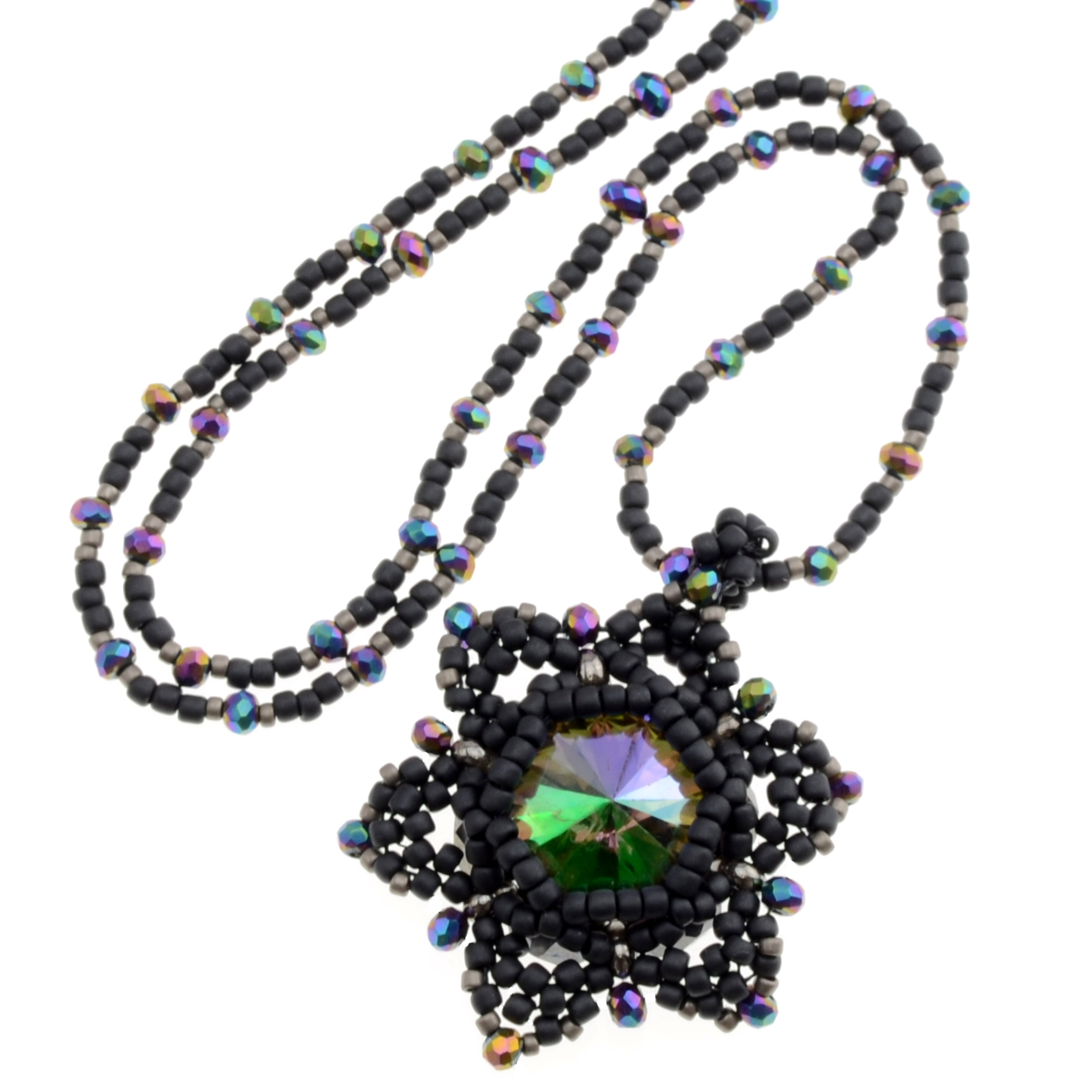 DIY-Set 760. Anhänger selber machen / Anleitung + Perlen + Zubehör / schwarz