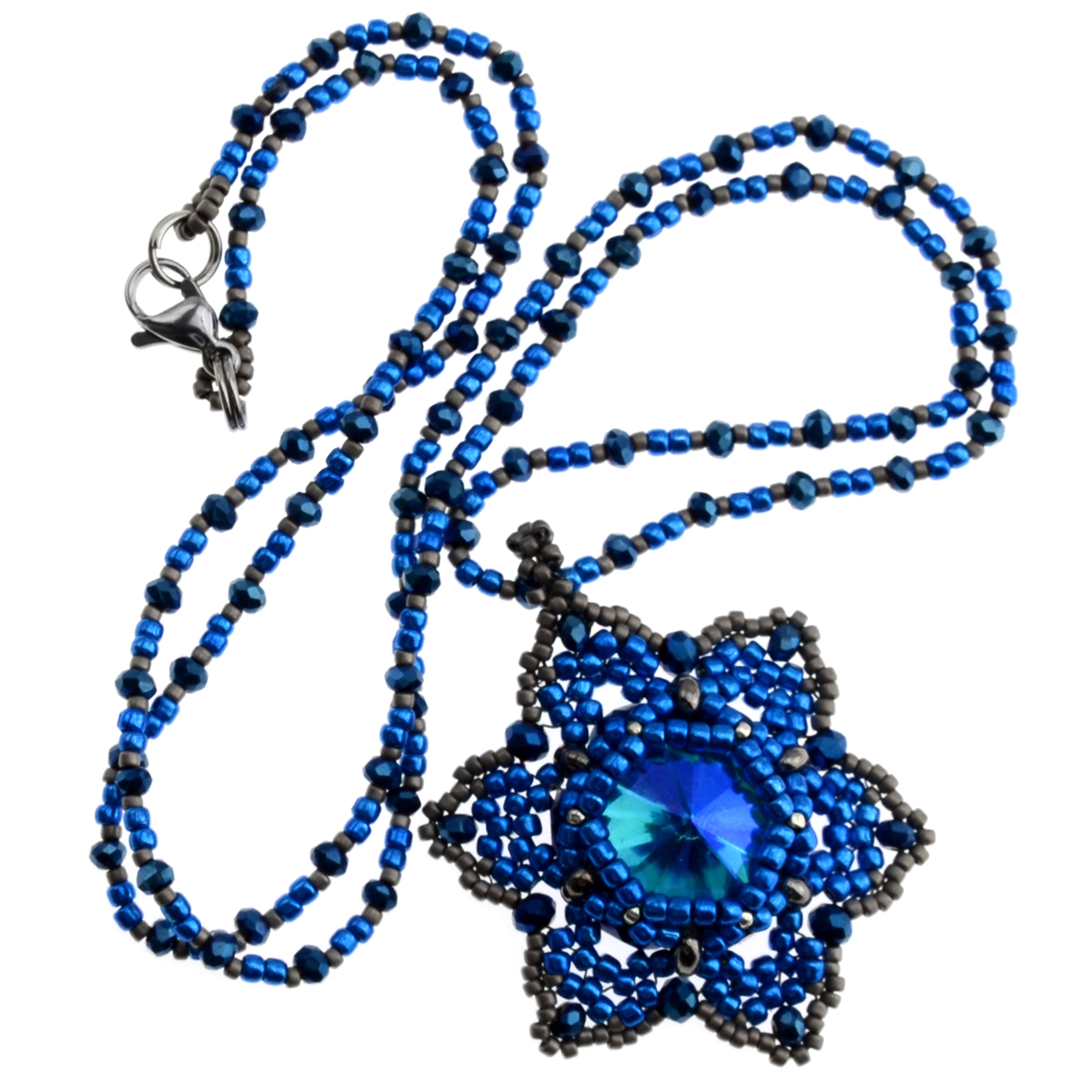 DIY-Set 48. Anhänger selber machen / Anleitung + Perlen + Zubehör / blau