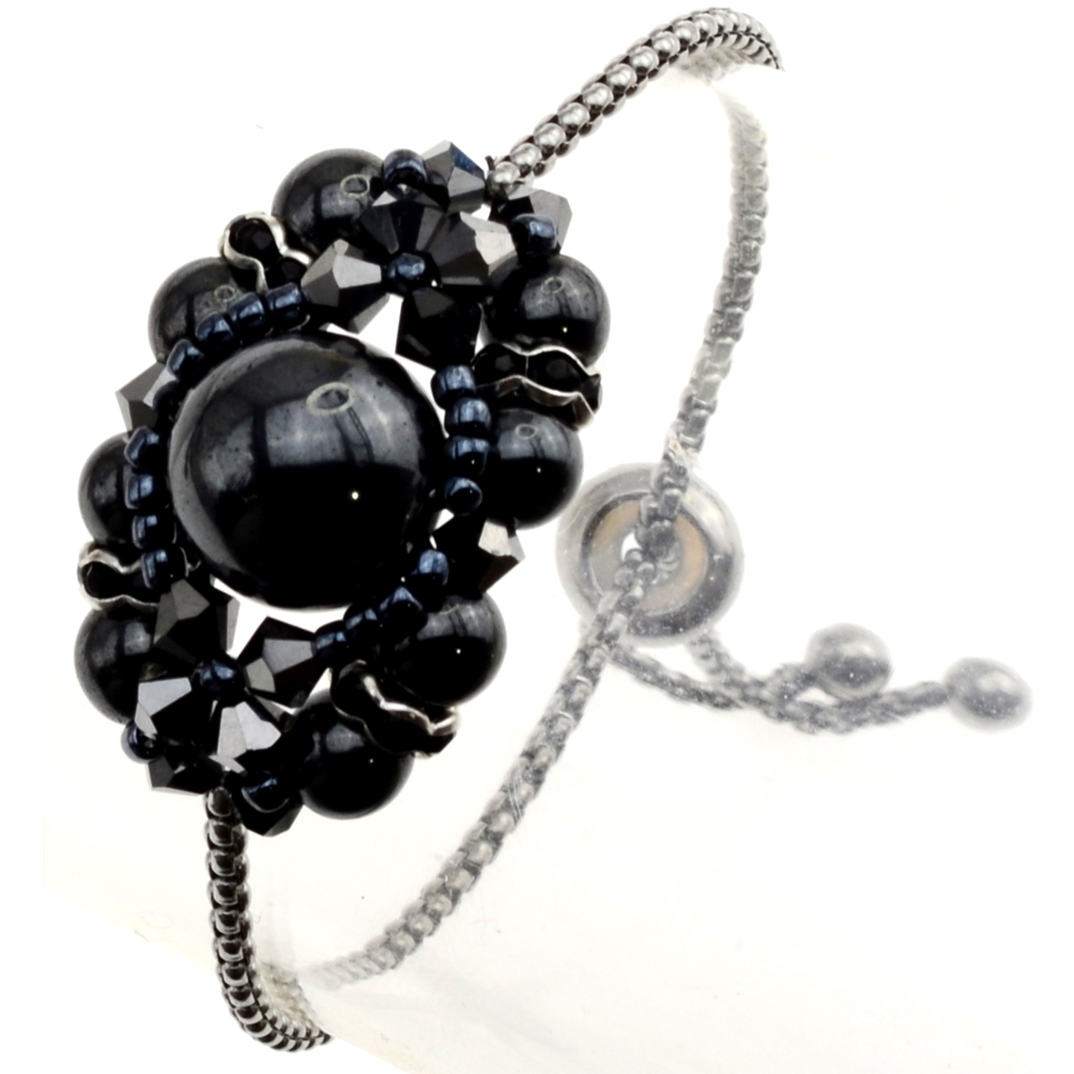 DIY-Set 504. Kit mit Perlen, Anleitung und Zubehör / Schmuck selber machen / Armband Hämatit