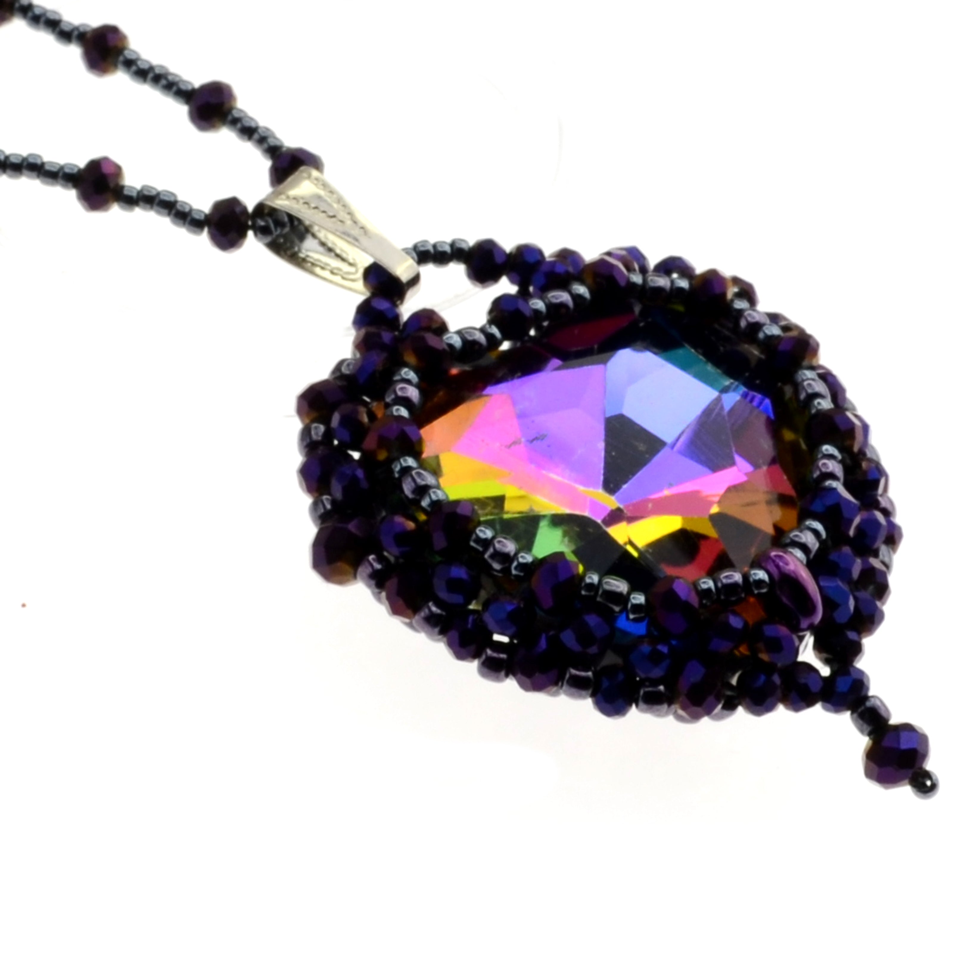 DIY-Set 49. Kit mit Perlen, Anleitung und Zubehör / Schmuck selber machen / Anhänger Herz / English + Deutsch