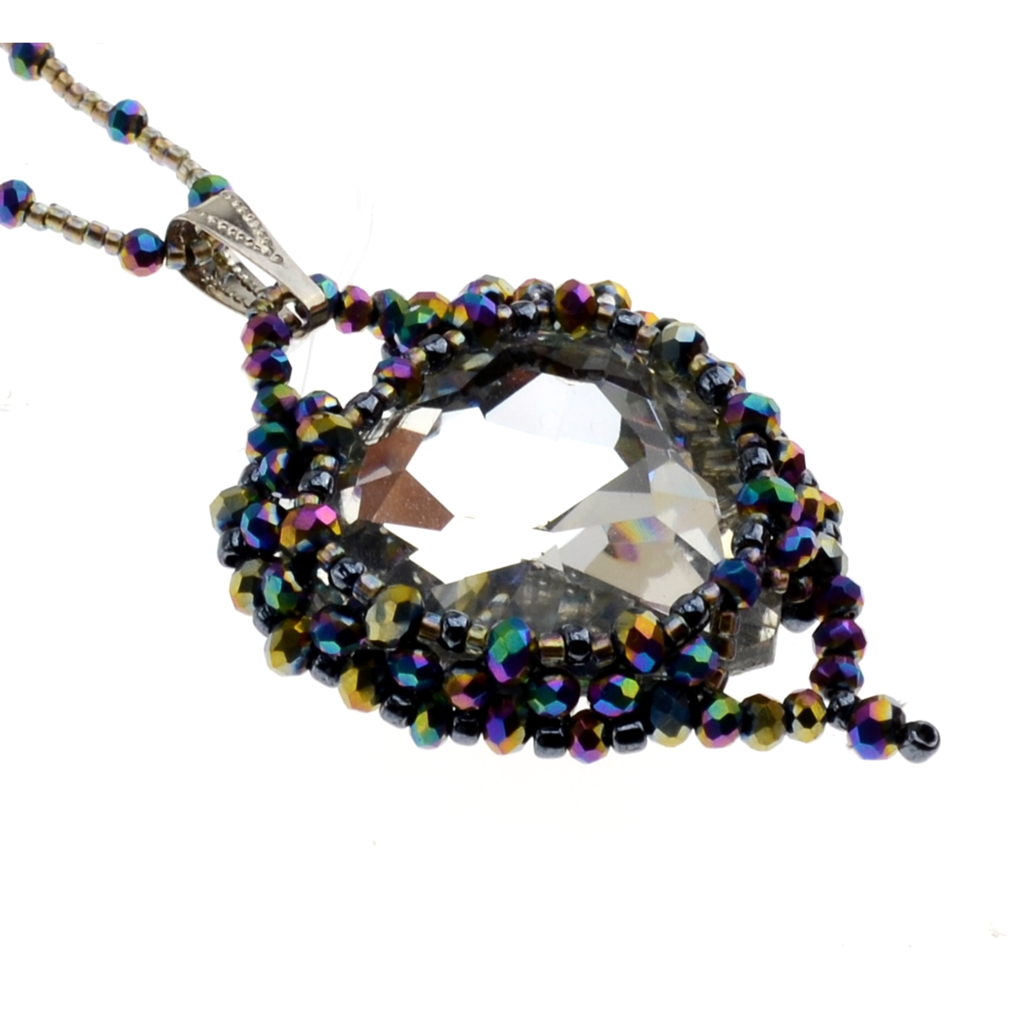 DIY-Set 49. Kit mit Perlen, Anleitung und Zubehör / Schmuck selber machen / Anhänger Herz / English + Deutsch