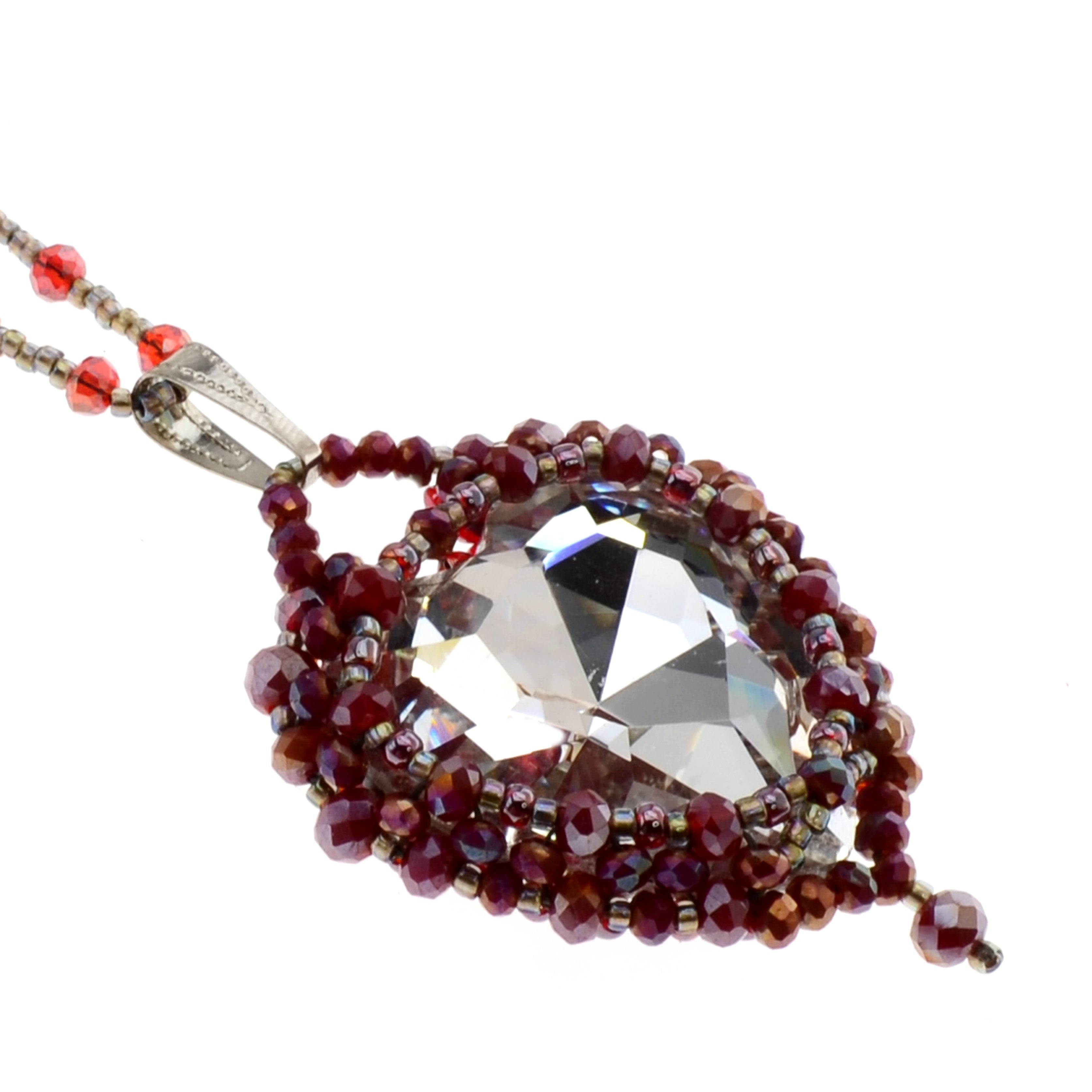 DIY-Set 49. Kit mit Perlen, Anleitung und Zubehör / Schmuck selber machen / Anhänger Herz / English + Deutsch