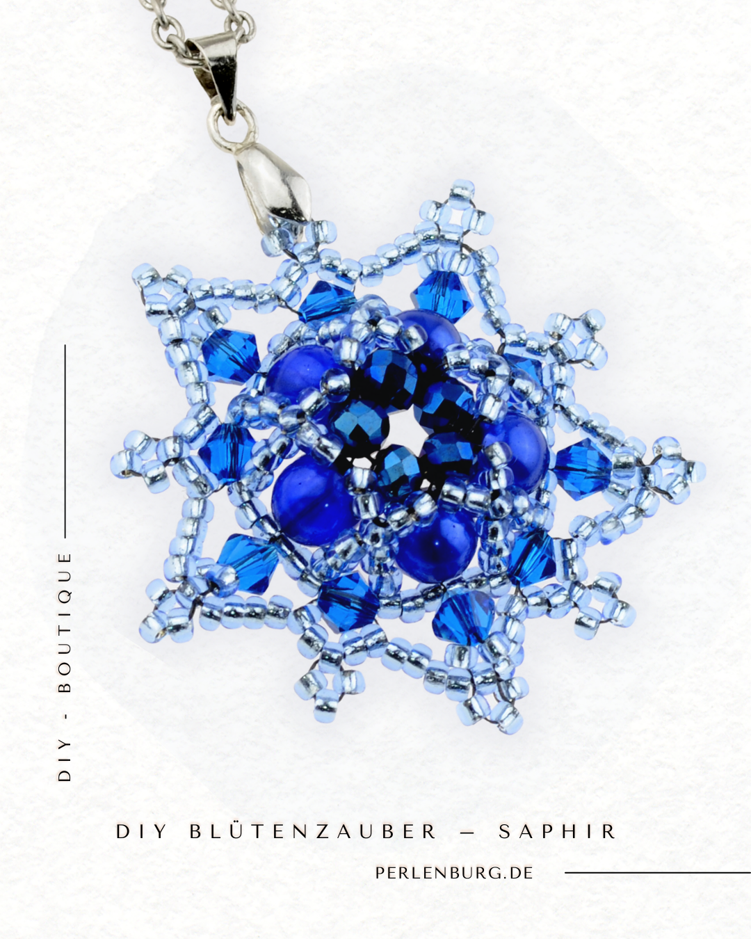 DIY-Set 584. Schmuck selber machen  /Anhänger  silberblau ( Faden und Nadel gratis dazu)