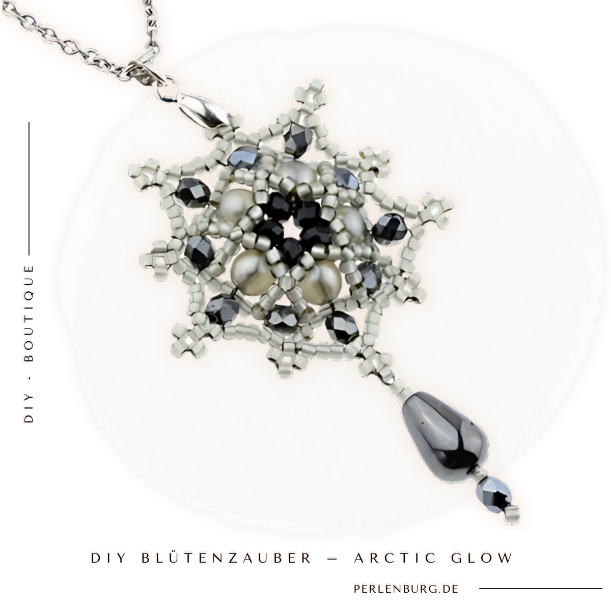 DIY-Set 584. Schmuck selber machen  /Anhänger  silbergrau ( Faden und Nadel gratis dazu)
