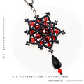 DIY-Set 584. Schmuck selber machen  /Anhänger  schwarz-rot ( Faden und Nadel gratis dazu)