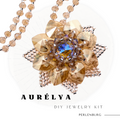DIY-Set 25. „Aurélya“ – goldene Blütenanhänger mit Kristall, Anleitung & Zubehör I Schmuck selber machen