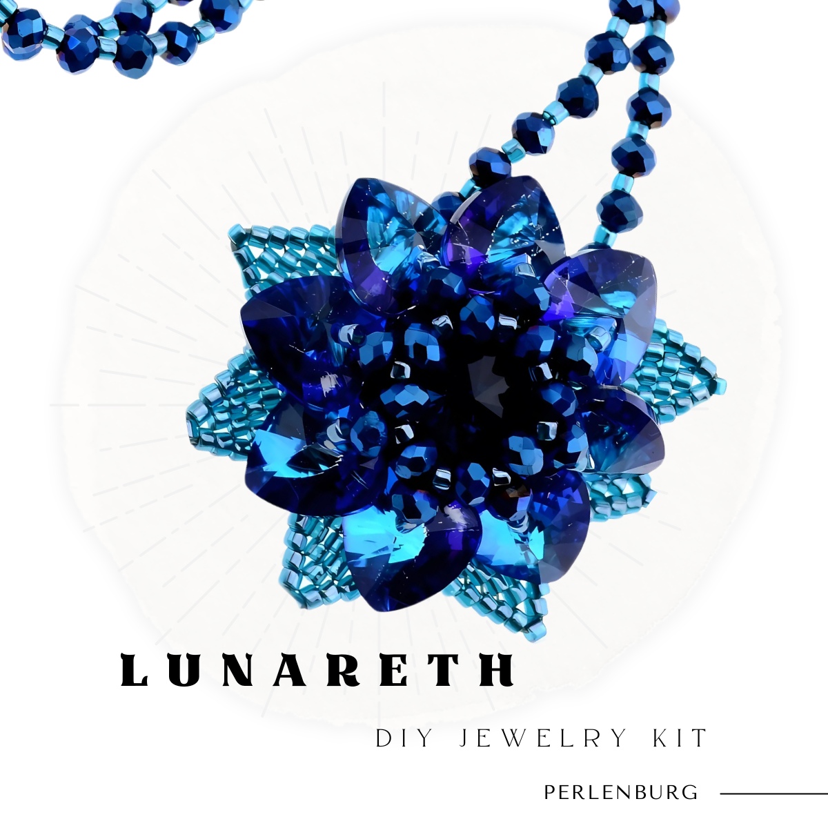 DIY-Set 25. t „Lunareth“ – Anhänger mit Herzperlen, Kristall & Anleitung / Schmuck selber machen
