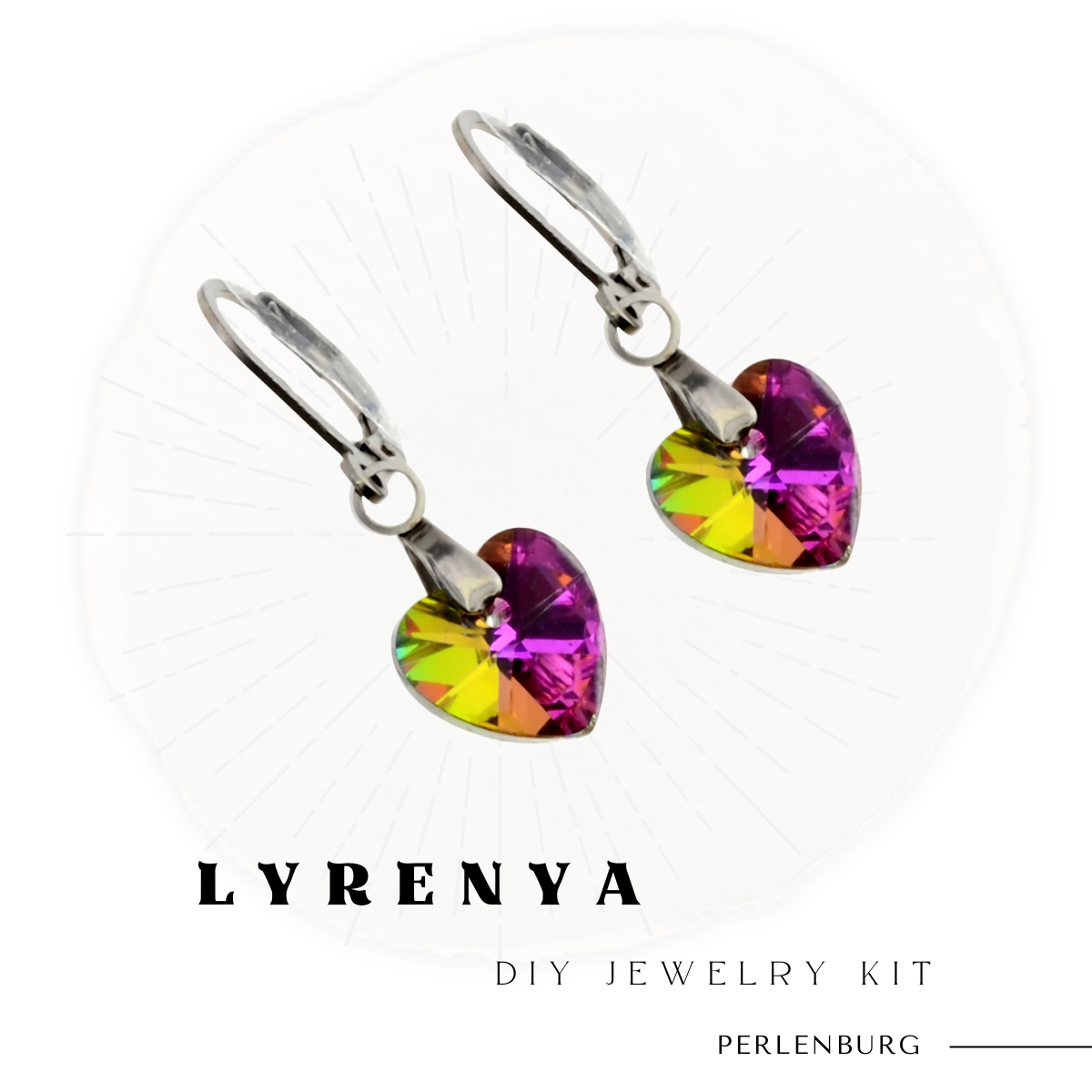 DIY-Set 25. „Lyrenya“ – Herzohrringe mit Kristall & Anleitung / Ohrringe selber machen