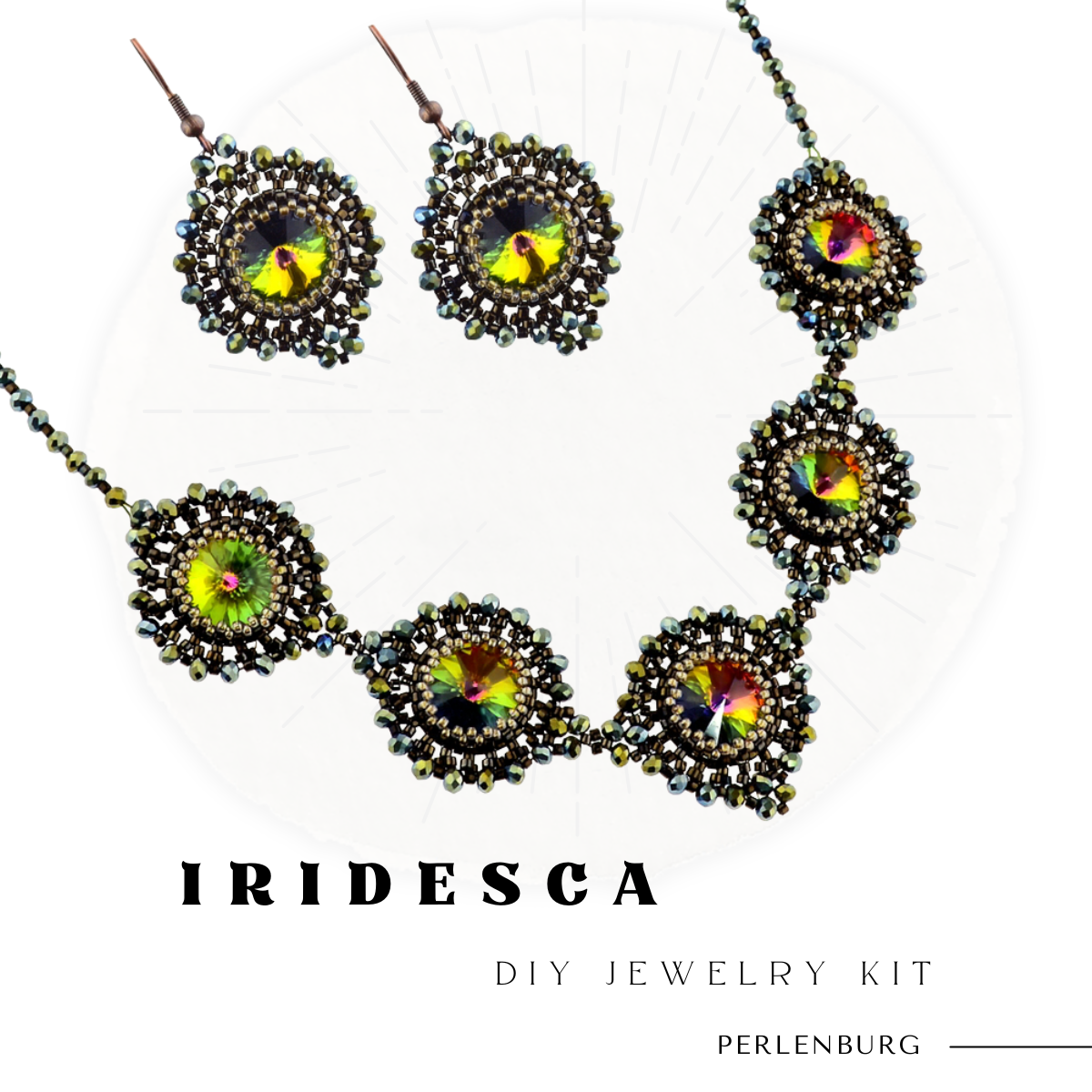 DIY-Set 904. Kit mit Perlen, Anleitung und Zubehör / Kette + Ohrringe