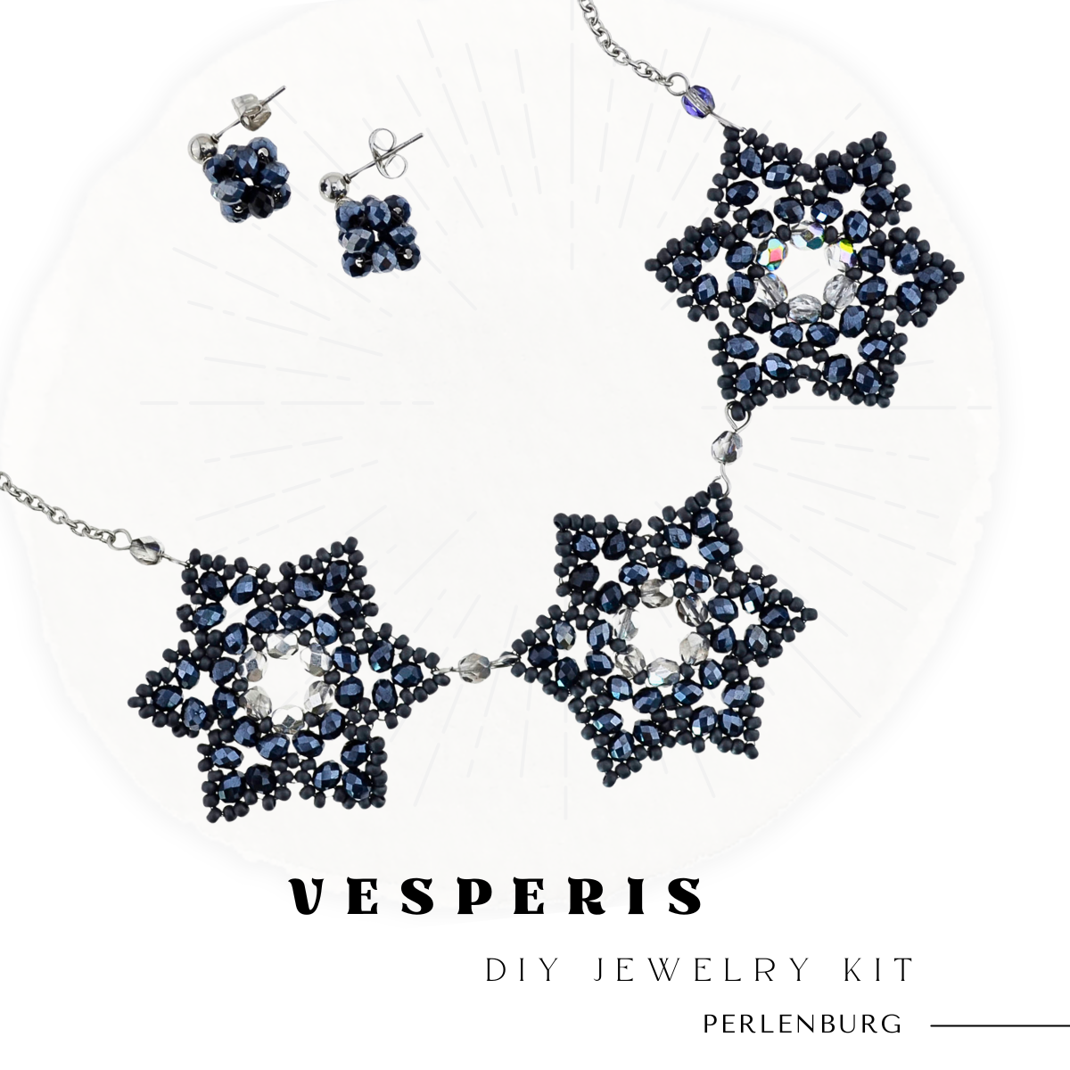 DIY-Set 60. Perlenkette + Ohrringe selber machen DIY Kit mit Perlen + Anleitung + Zubehör