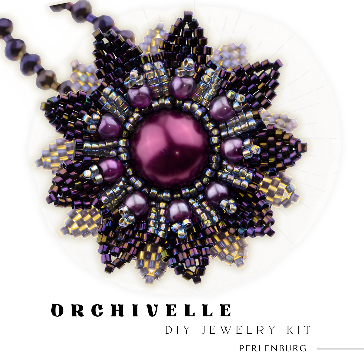 DIY-Set 503. Kit mit Perlen, Anleitung und Zubehör / Schmuck selber machen / Anhänger in lila