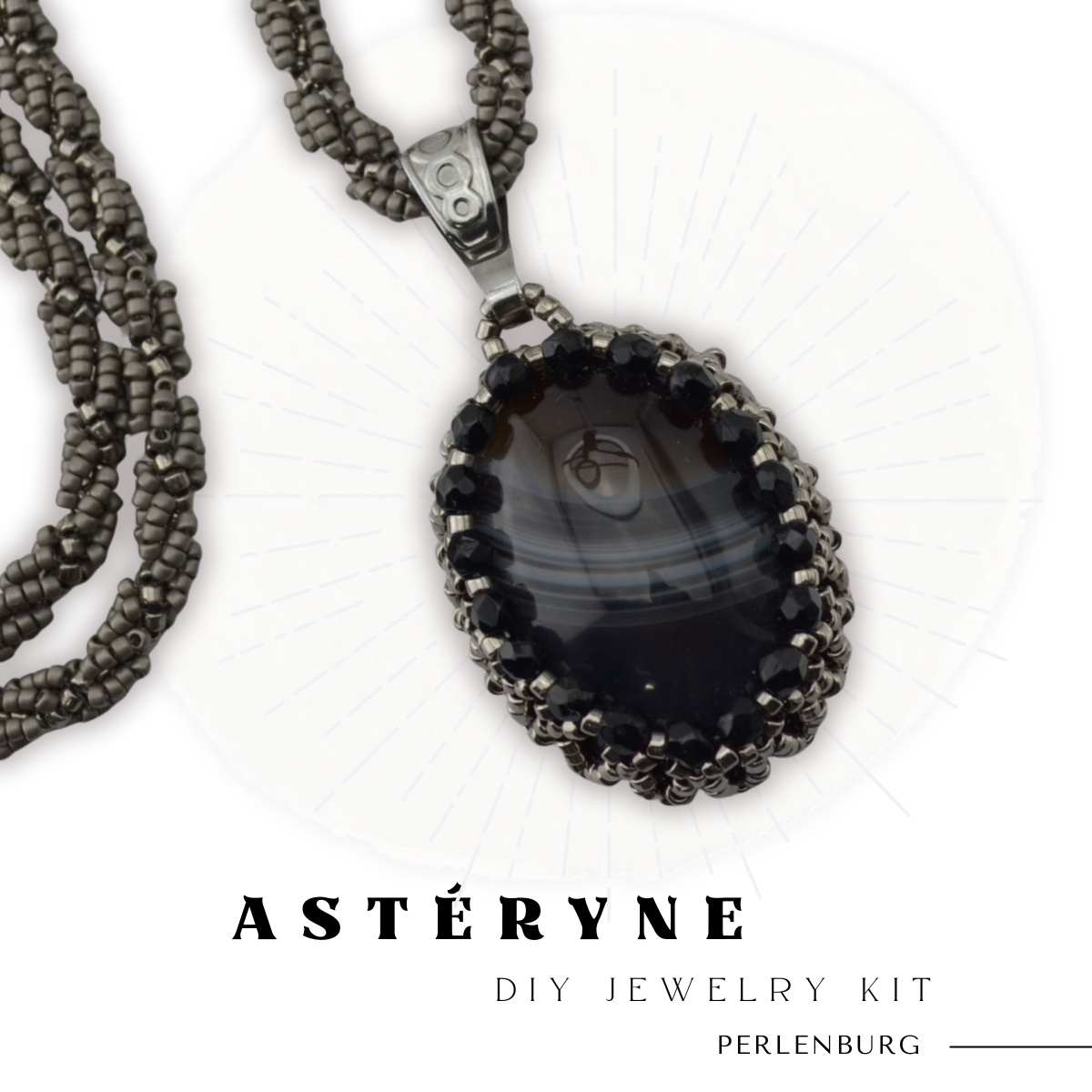 DIY-Set 509. Bastelidee / Schmuck selber machen /  Streifenachat