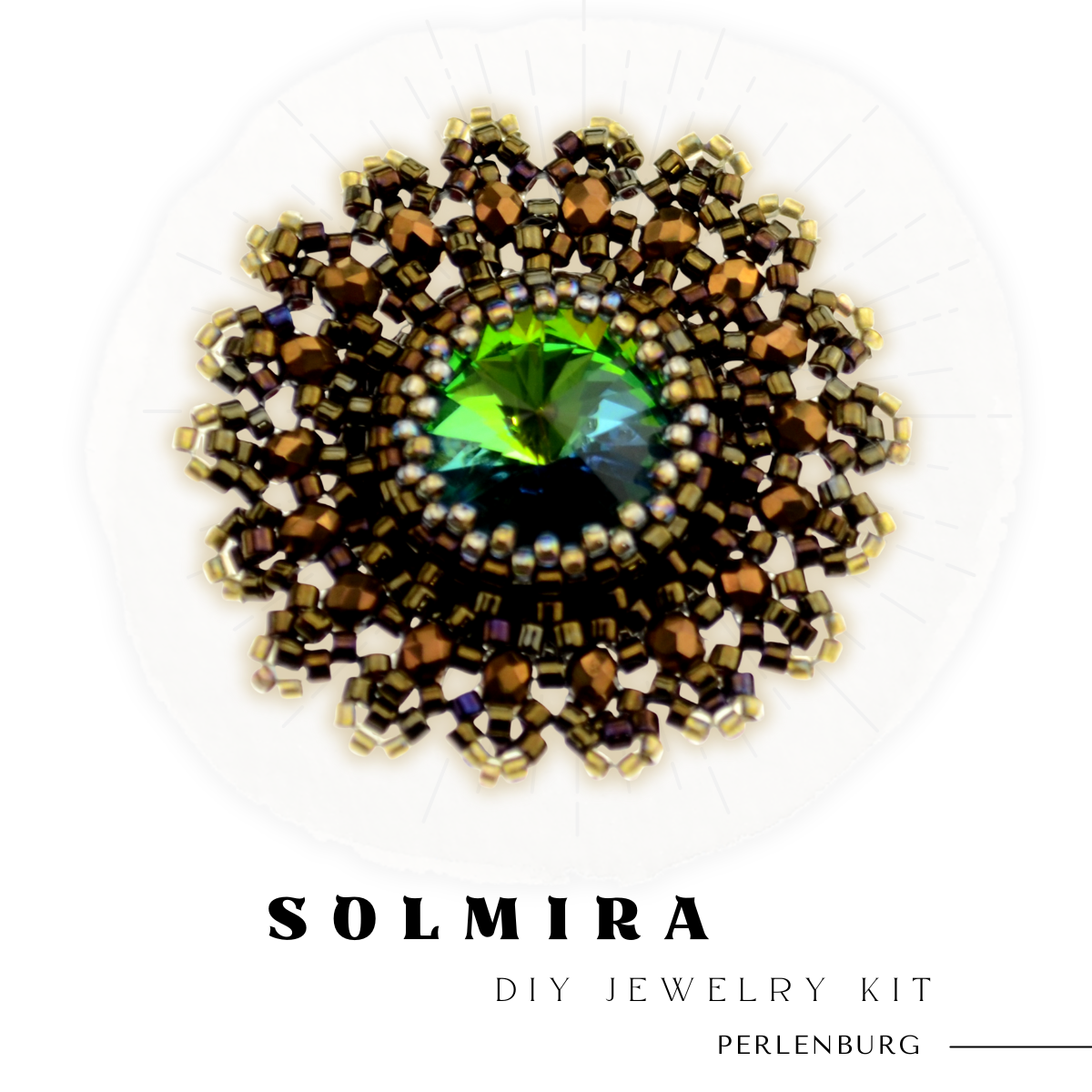 DIY-Set 912. Brosche selber sticken DIY Kit mit Perlen + Anleitung + Zubehör