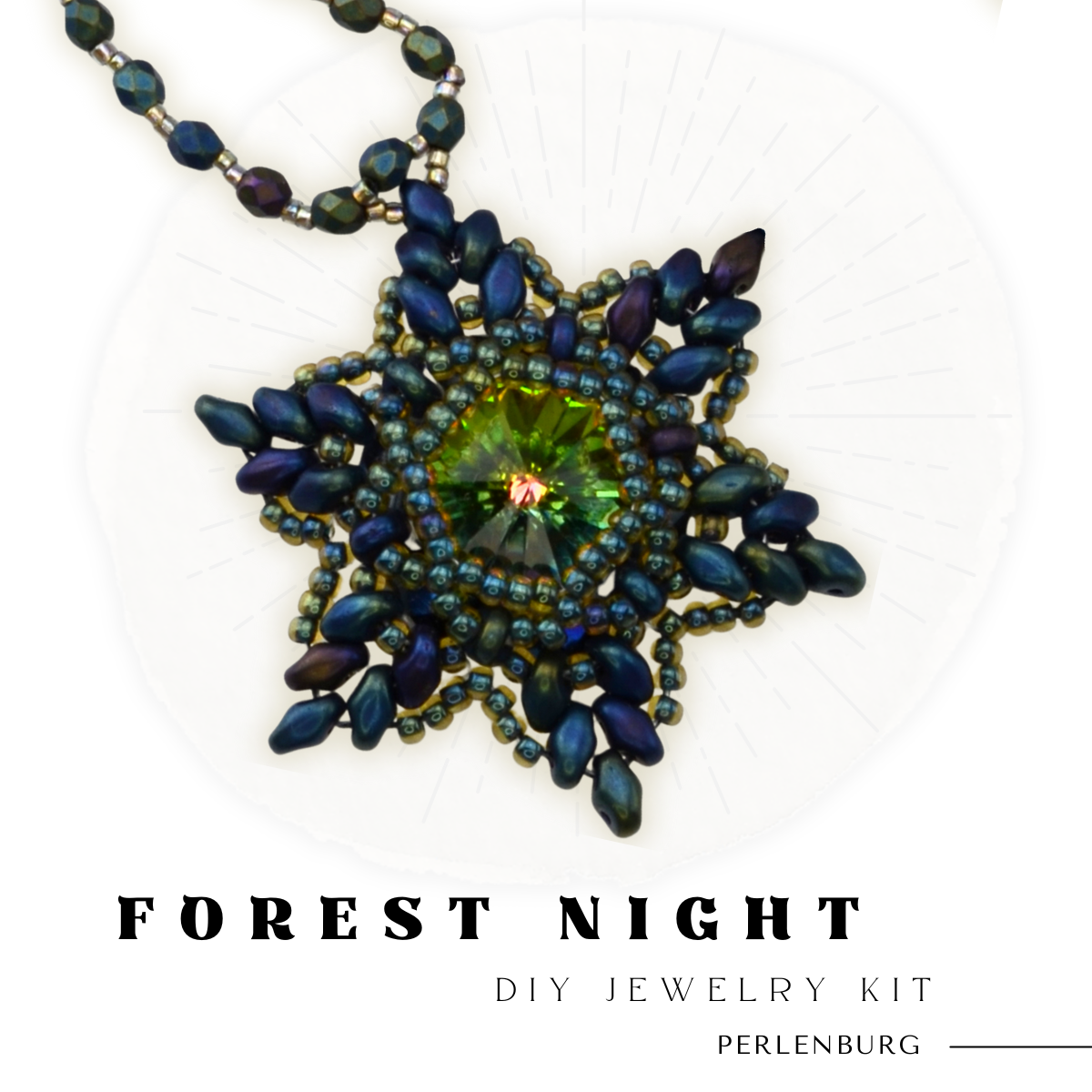 DIY-Set 801. Anhänger - „Forest Night“  Set mit Perlen, Anleitung und Zubehör