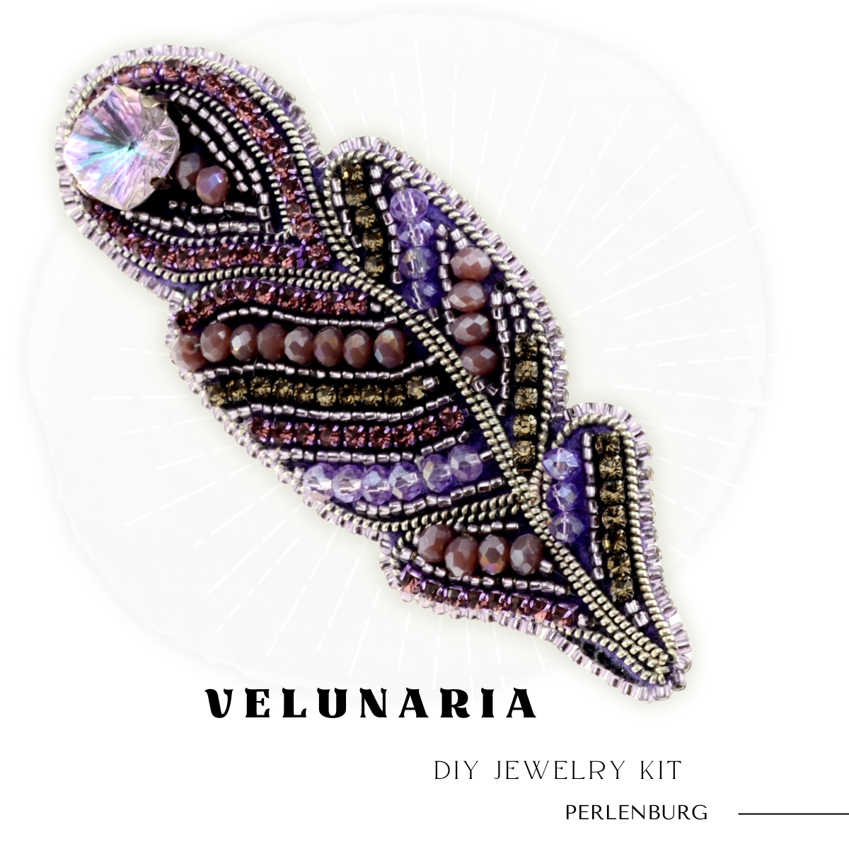 DIY-Set 908. Brosche selber sticken DIY Kit mit Perlen + Anleitung + Zubehör