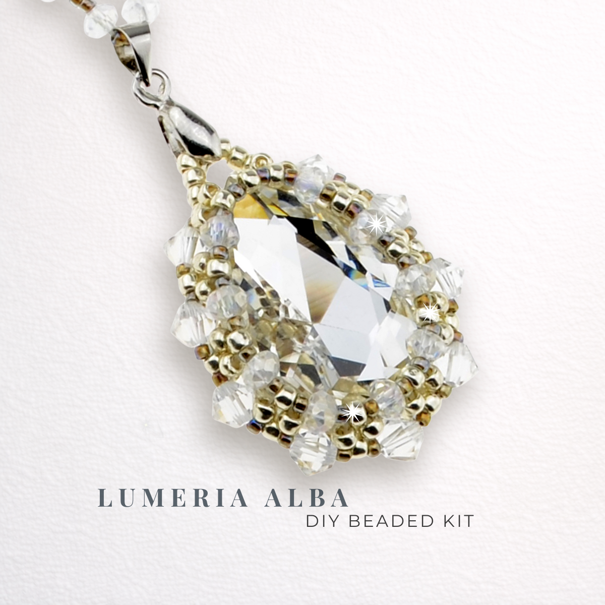 DIY-Set 904. Schmuckset „Lumeria Alba“ – Kristall-Anhänger basteln