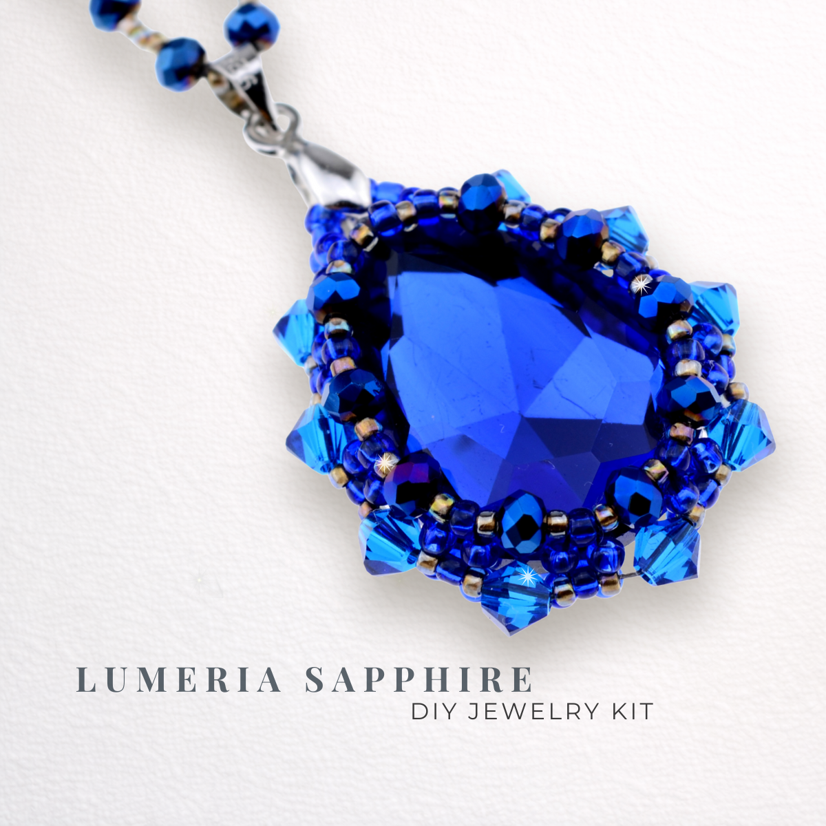 DIY-Set 905. Schmuckset „Lumeria Sapphire“ – Saphir-Anhänger basteln