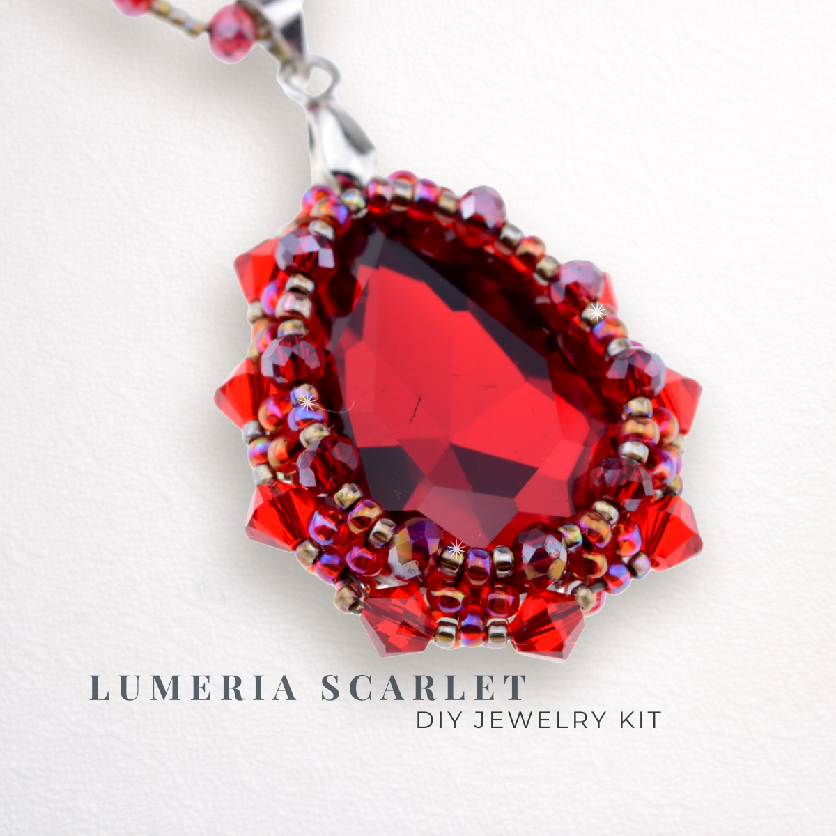 DIY-Set 905. Schmuckset „Lumeria Scarlet“ – Rubin-Anhänger basteln
