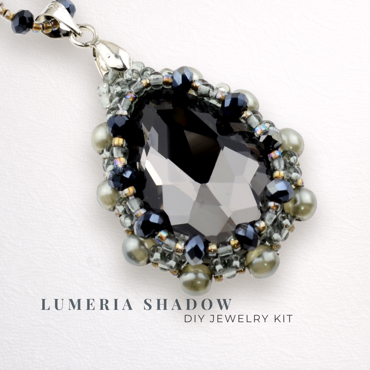 DIY-Set 905. Schmuckset „Lumeria Shadow“ – Grauer Anhänger basteln