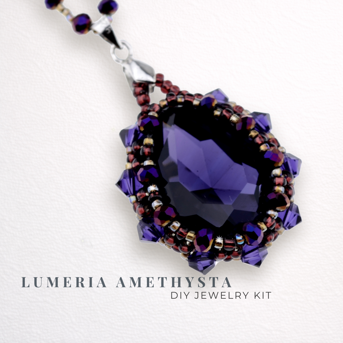 DIY-Set 905. Schmuckset „Lumeria Amethysta“ – Amethyst-Anhänger basteln