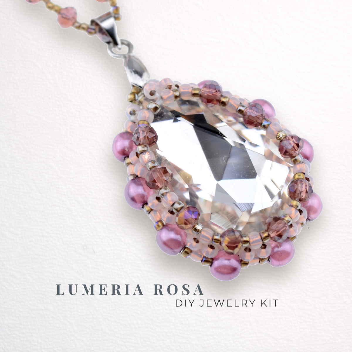 DIY-Set 905. Schmuckset „Lumeria Rosa“ – Rosé-Anhänger basteln