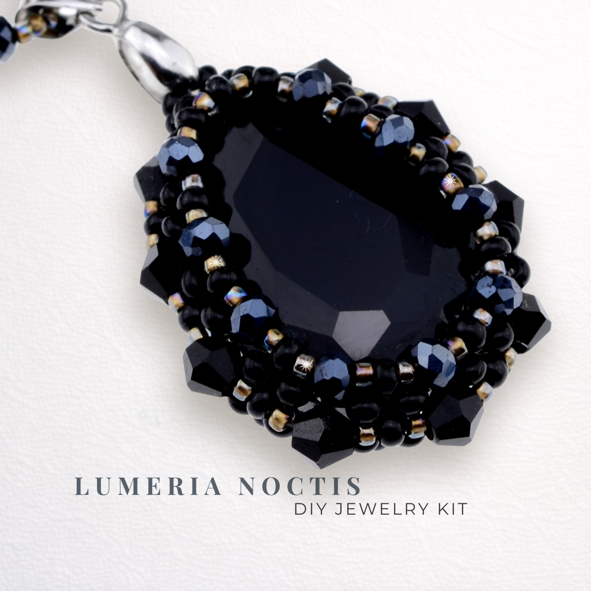 DIY-Set 905. Schmuckset „Lumeria Noctis“ – Schwarzer Anhänger basteln