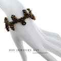 DIY-006. „Amberthorn“ – Armband mit goldenen Perlen & violetten Dornen basteln