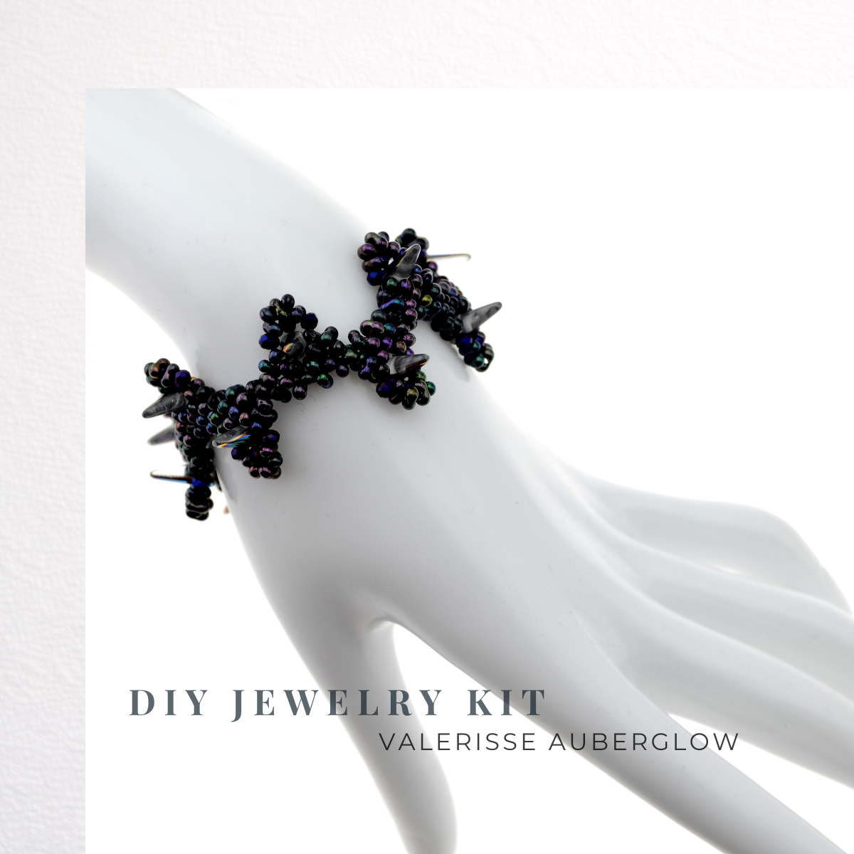 DIY-006. Kit mit Perlen, Anleitung und Zubehör / Schmuck selber machen / Armband mit Spikes-beads