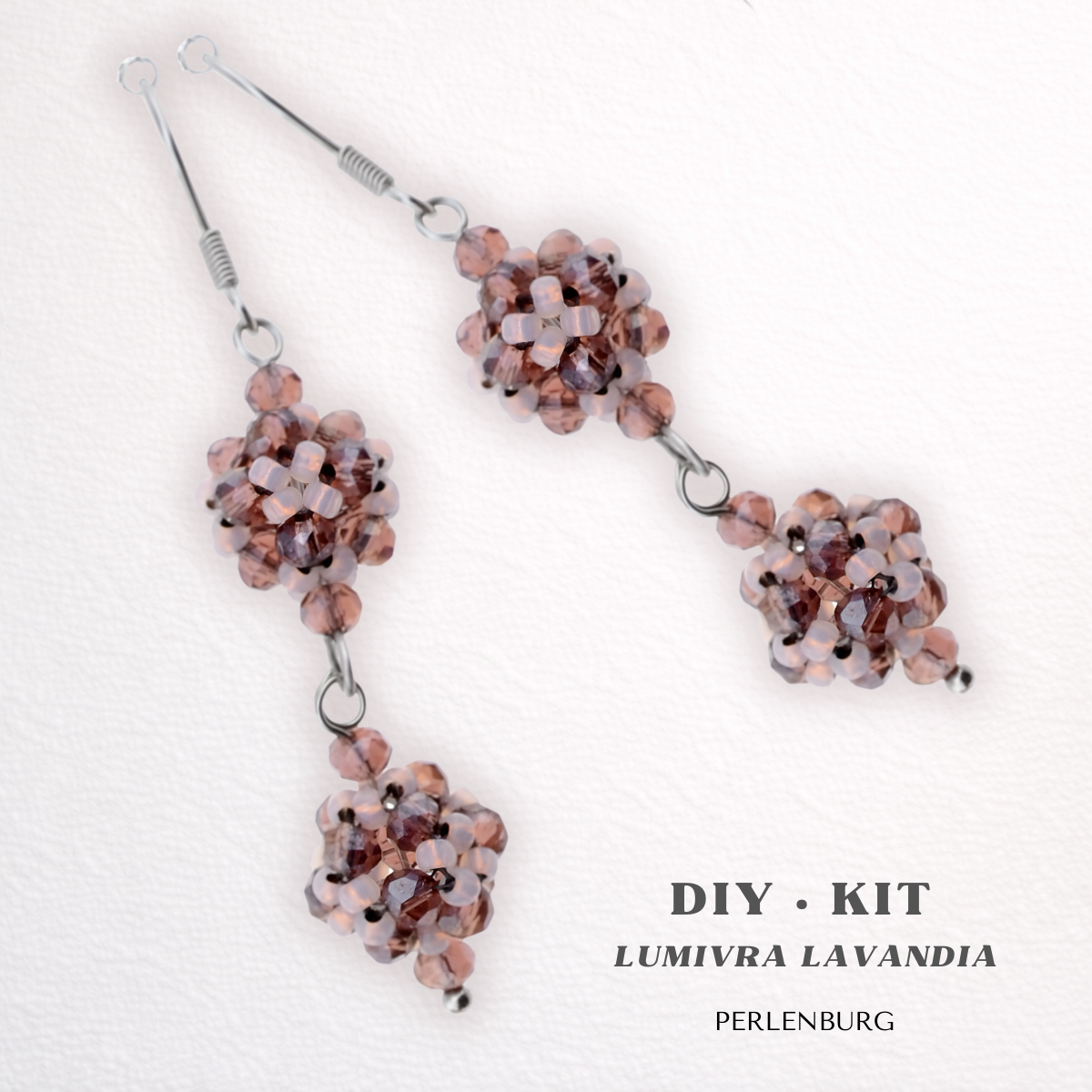 DIY-Set 907. Perlenohrringe selber machen DIY Kit mit Perlen + Anleitung + Zubehör