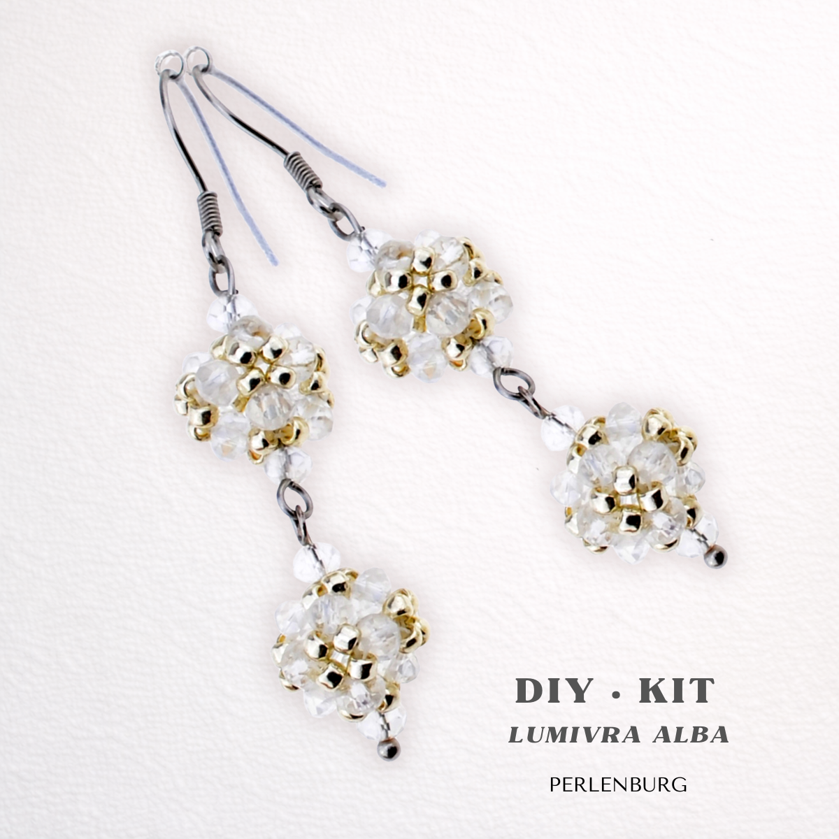 DIY-Set 907. Perlenohrringe selber machen DIY Kit mit Perlen + Anleitung + Zubehör