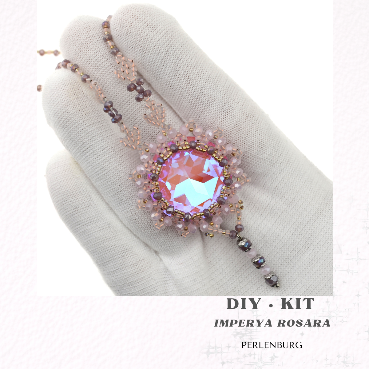 DIY-Set 54. Kit mit Perlen, Anleitung und Zubehör. Perlenkette mit Anhänger.