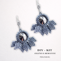 DIY-Set 503. Schmuckset „Celénya Hematite“ – elegante Ohrringe mit Hämatit-Kristall und silbrig schimmernden Perlen, zum Selbermachen in märchenhaftem Design.