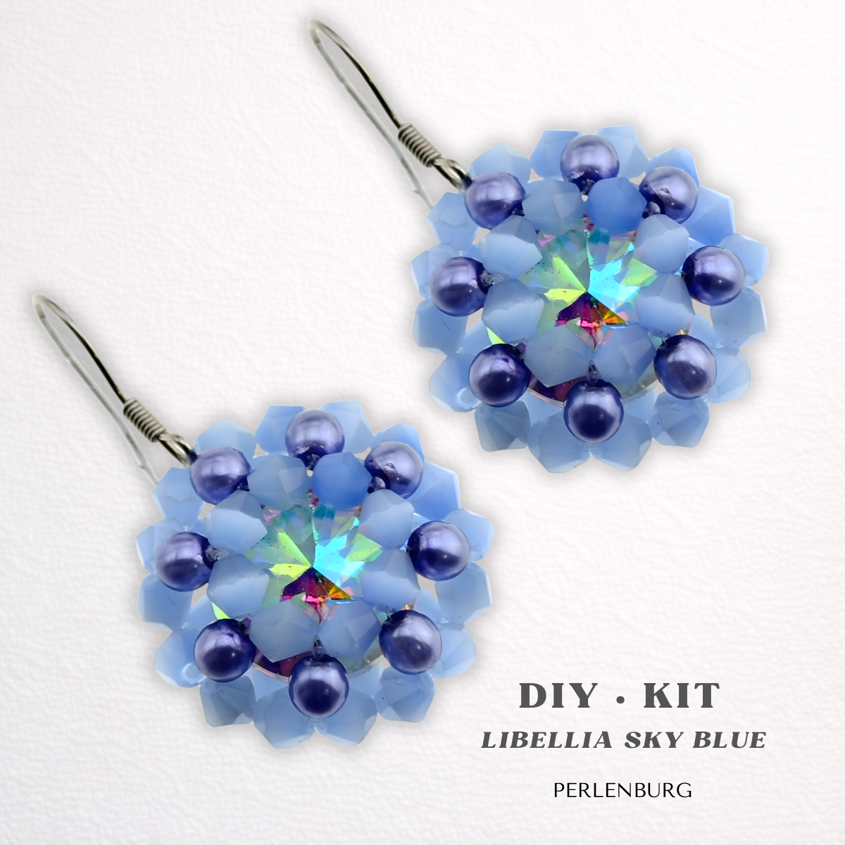 DIY-Set 38. Schmuckset „Libellia Sky Blue“ – Ohrringe mit Perlen
