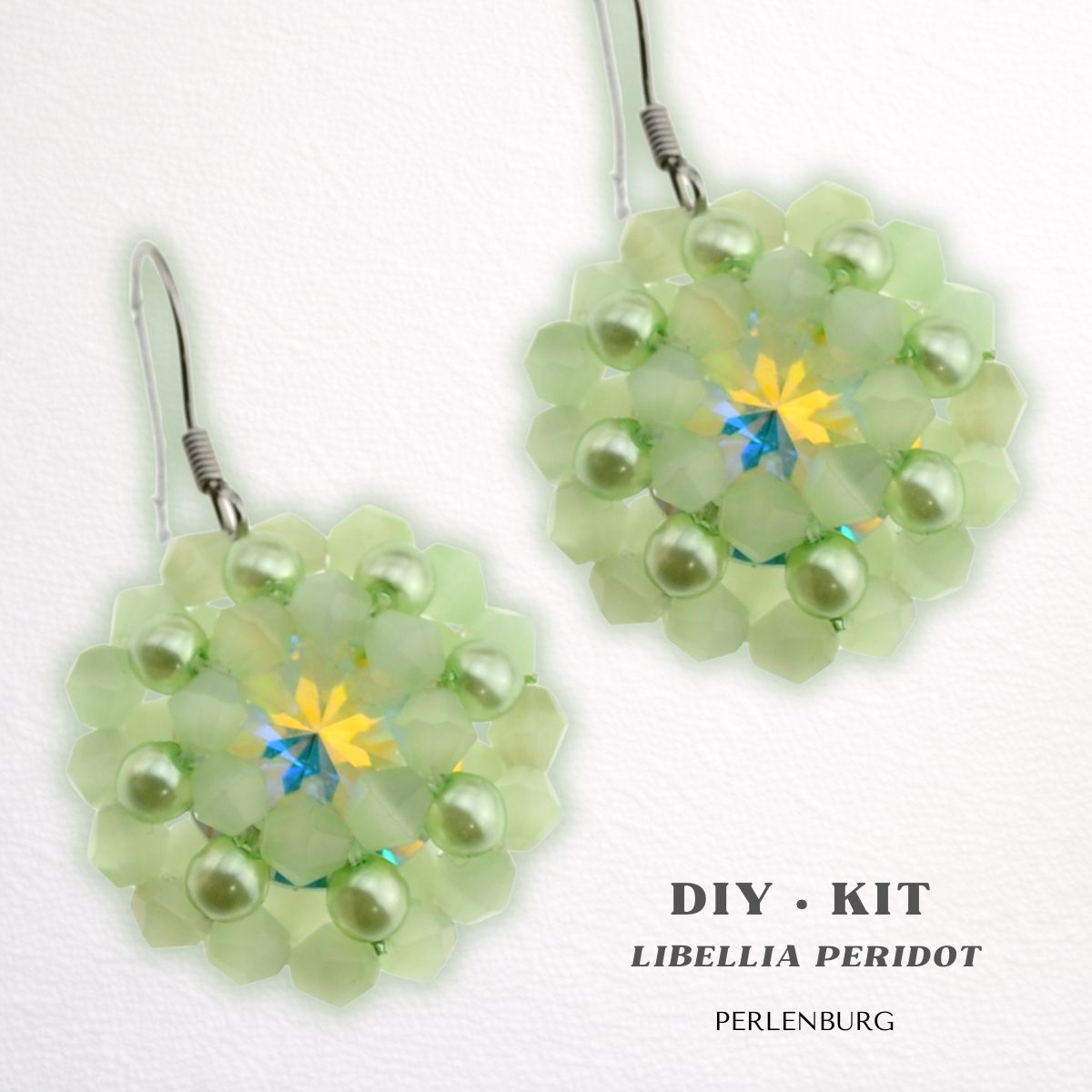 DIY-Set 38. Schmuckset „Libellia Peridot“ – Ohrringe mit Perlen