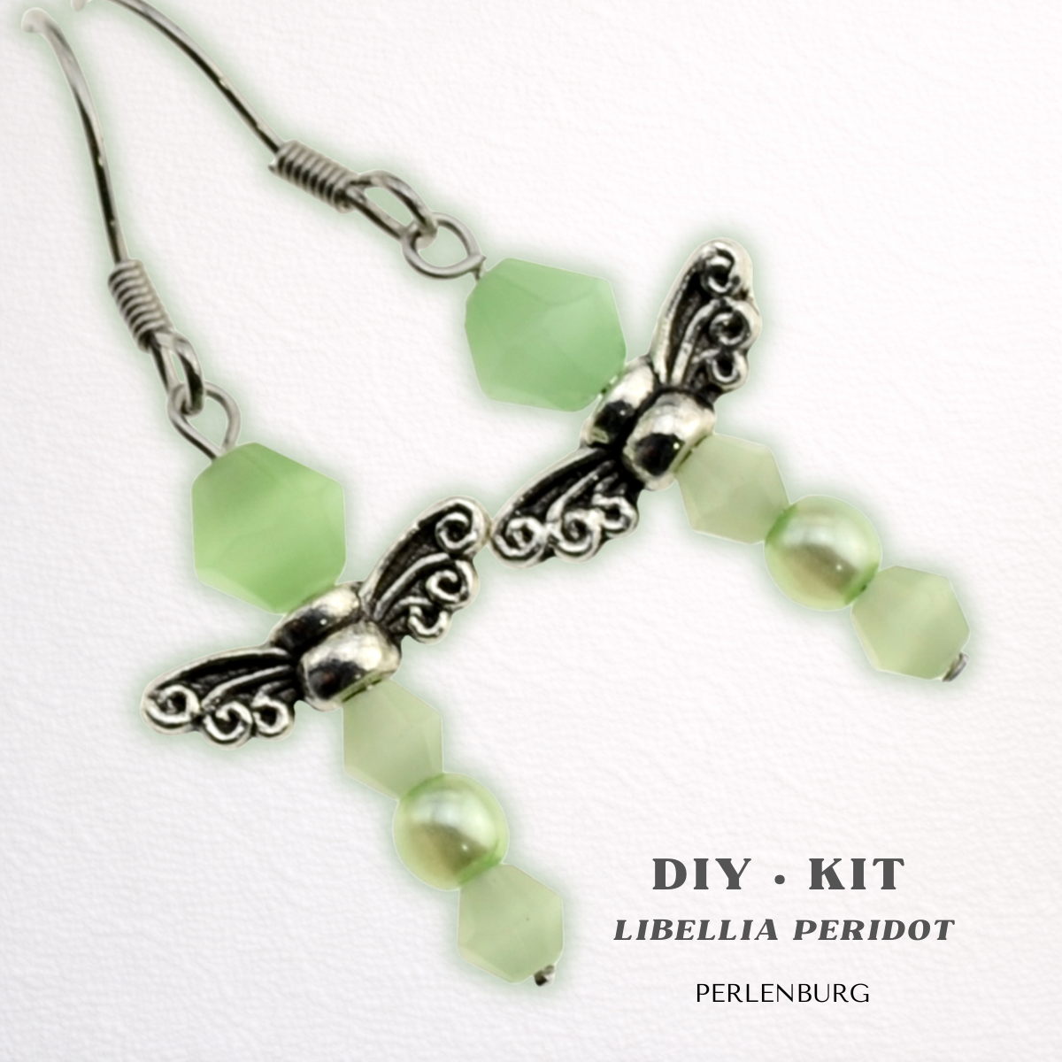 DIY-Set 38. Schmuckset „Libellia Peridot“ – Libellen-Ohrringe