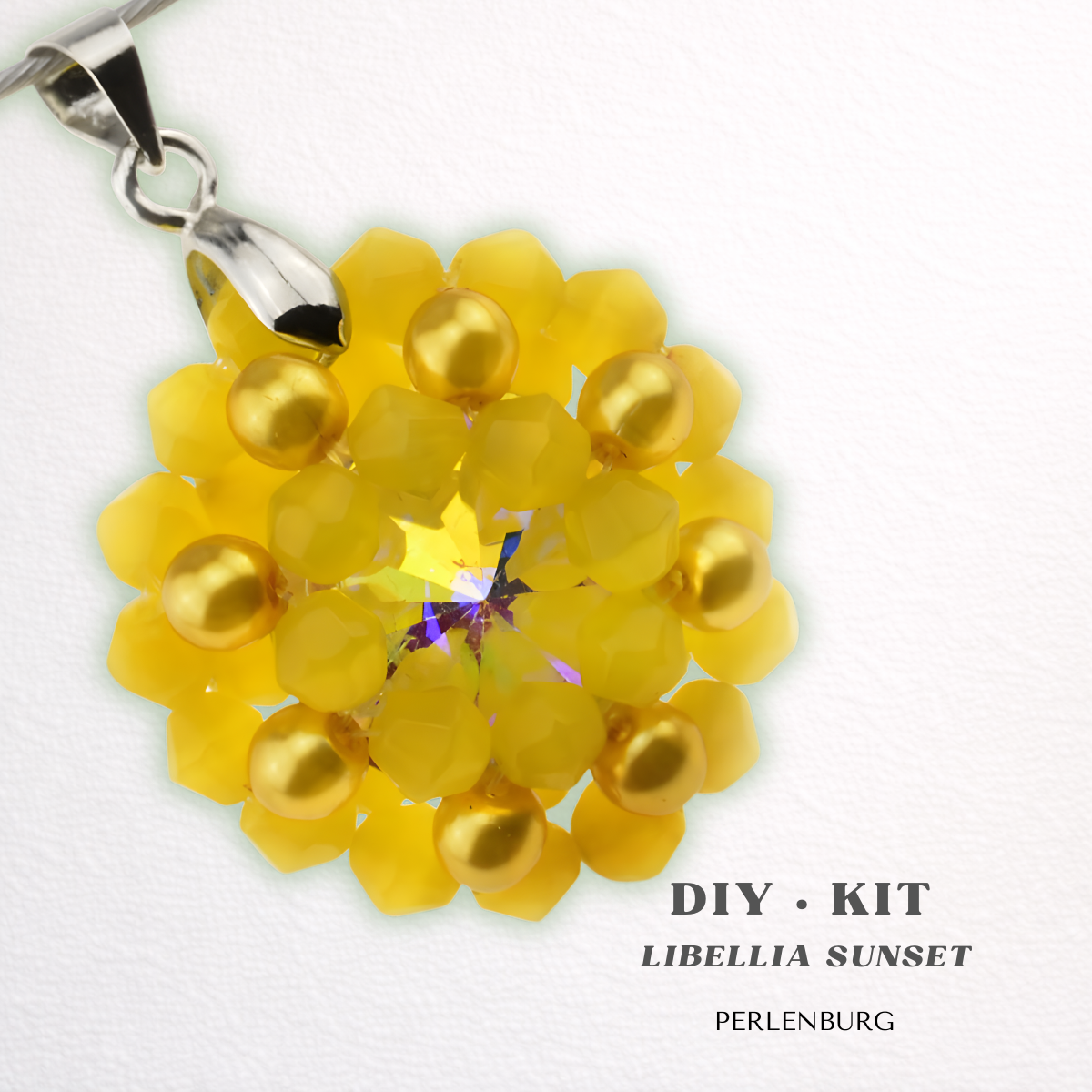 DIY-Set 38. Schmuckset „Libellia Sunset“ – Anhänger mit Perlen